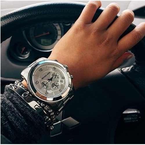 Michael Kors Runway Silver Dial Silver Steel Strap Watch for Men- MK8086