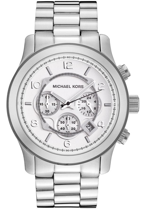 Michael Kors Runway Silver Dial Silver Steel Strap Watch for Men- MK8086