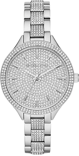 Michael Kors Runway Crystals Silver Dial Silver Steel Strap Watch for Women - MK3822