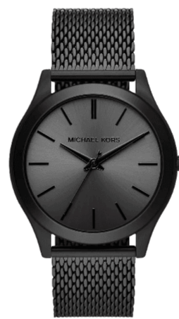 Michael Kors Runway Three-Hand Black Dial Black Mesh Strap Watch for Men - MK1085