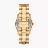 Michael Kors Runway Three Hand Brown Dial Two Tone Steel Strap Watch For Women - MK7389