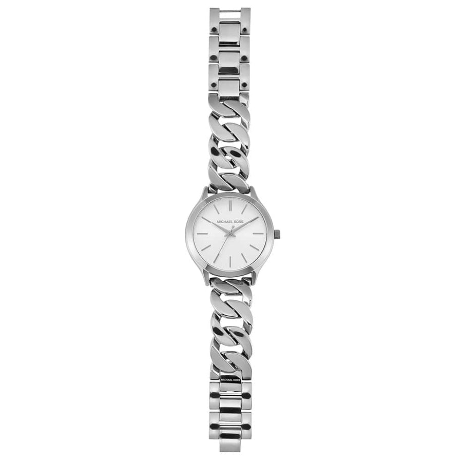 Michael Kors Runway Three-Hand Silver Dial Silver Steel Strap Watch for Women - MK7474