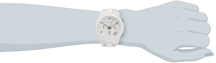 Michael Kors Runway White Ceramic Dial White Steel Strap Watch for Women - MK5161