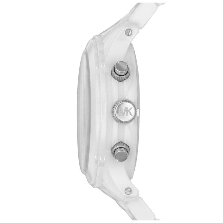 Michael Kors Runway White Ceramic Dial White Steel Strap Watch for Women - MK5161