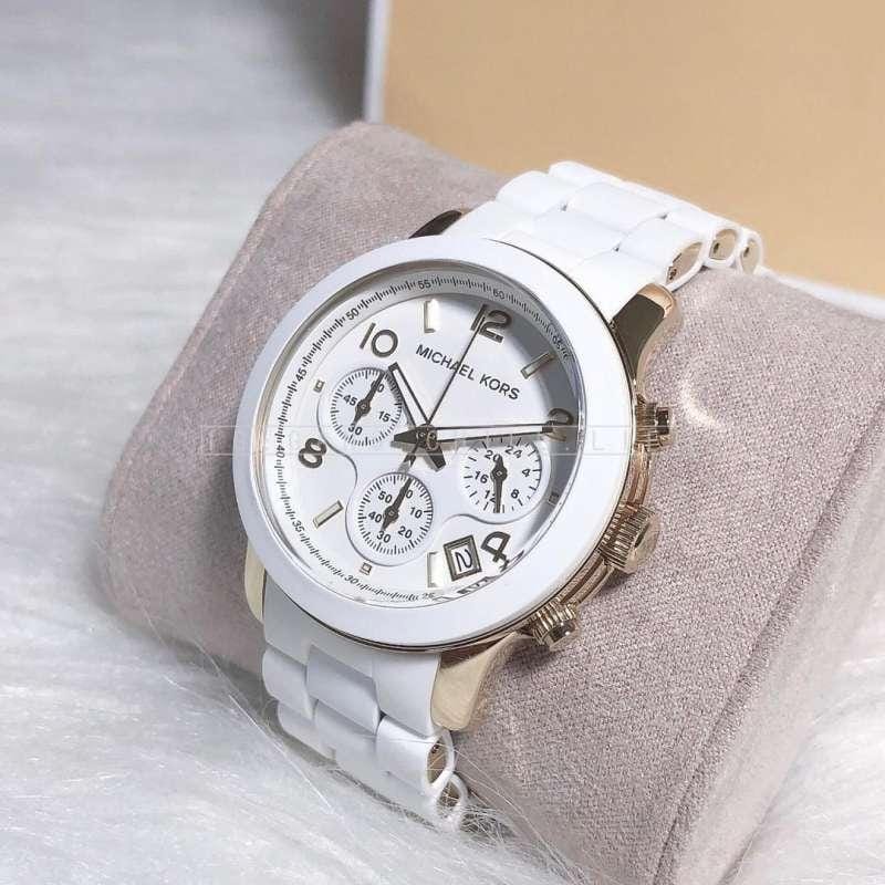 Michael Kors Runway White Dial White Steel Strap Watch for Women - MK5145