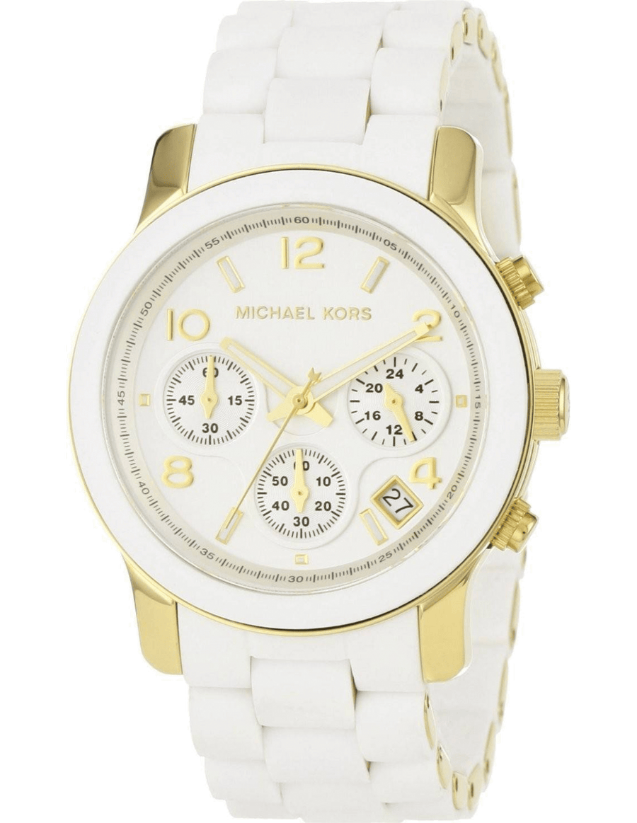 Michael Kors Runway White Dial White Steel Strap Watch for Women - MK5145