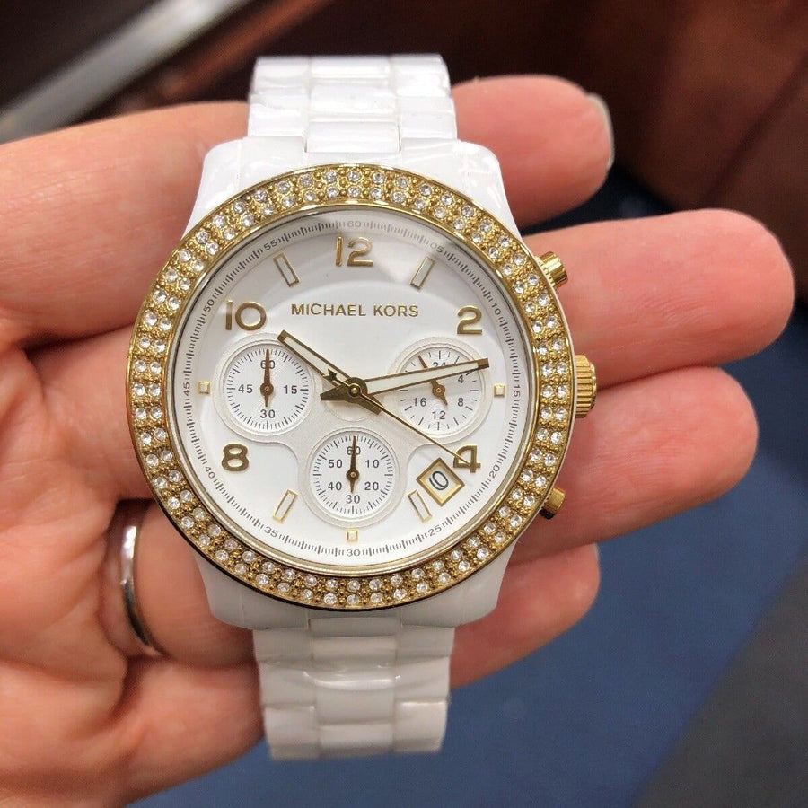 Michael Kors Runway White Dial White Steel Strap Watch for Women - MK5237