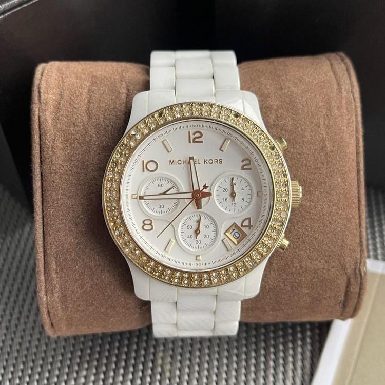 Michael Kors Runway White Dial White Steel Strap Watch for Women - MK5237