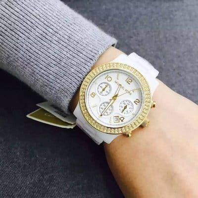 Michael Kors Runway White Dial White Steel Strap Watch for Women - MK5237