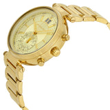 Michael Kors Sawyer White Dial Gold Steel Strap Watch for Women - MK6362