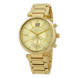 Michael Kors Sawyer White Dial Gold Steel Strap Watch for Women - MK6362