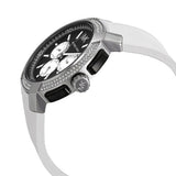 Michael Kors Sidney Multifunction Black Dial White Silicone Strap Watch For Women - MK6947