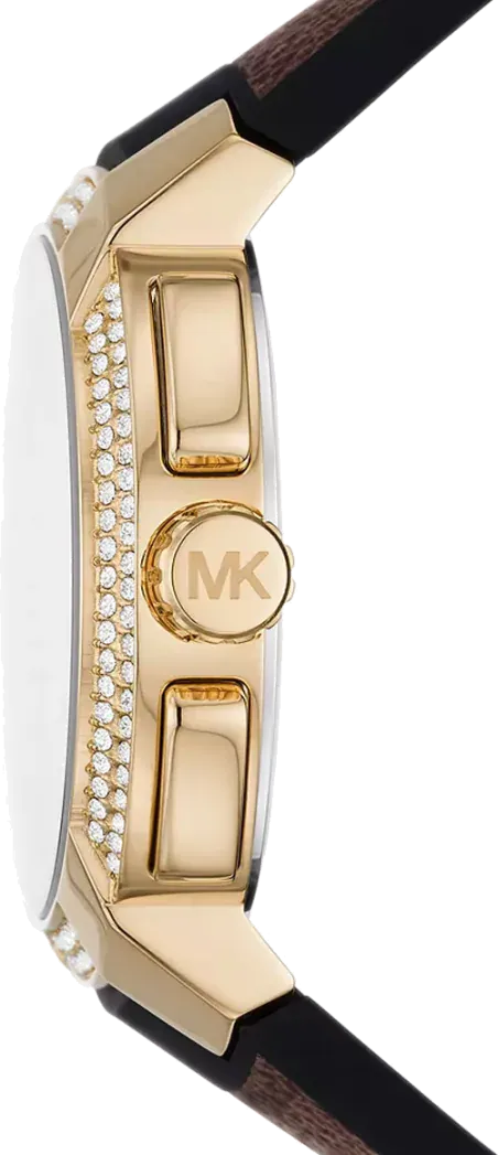 Michael Kors Sidney Multifunction White Dial Brown Leather Strap Watch For Women - MK6948