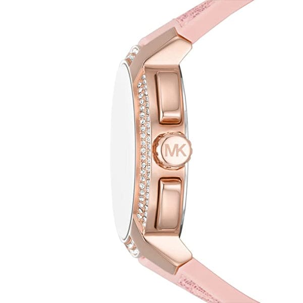 Michael Kors Sidney Multifunction White Dial Pink Silicone Strap Watch For Women - MK7222