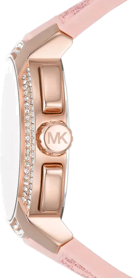 Michael Kors Sidney Multifunction White Dial Pink Silicone Strap Watch For Women - MK7222