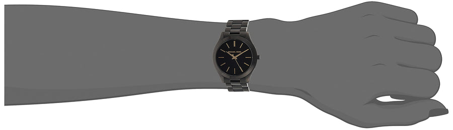 Michael Kors Slim Runway Black Dial Black Stainless Steel Strap Watch for Women - MK3221