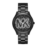 Michael Kors Slim Runway Black Dial Black Steel Strap Watch for Women - MK3589