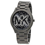 Michael Kors Slim Runway Black Dial Black Steel Strap Watch for Women - MK3589