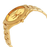 Michael Kors Slim Runway Analog Gold Dial Gold Steel Strap Watch For Women - MK3739