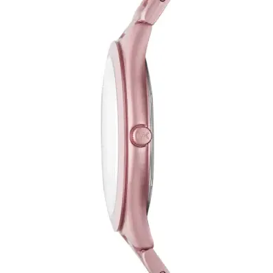 Michael Kors Slim Runway Pink Dial Pink Steel Strap Watch For Women - MK4456