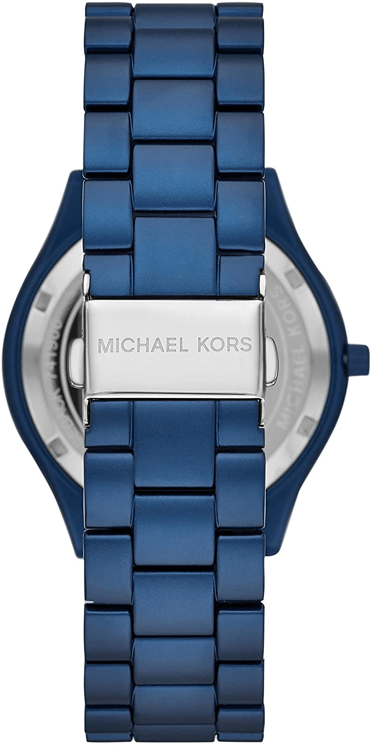 Michael Kors Slim Runway Quartz Blue Dial Blue Steel Strap Watch For Women - MK4503