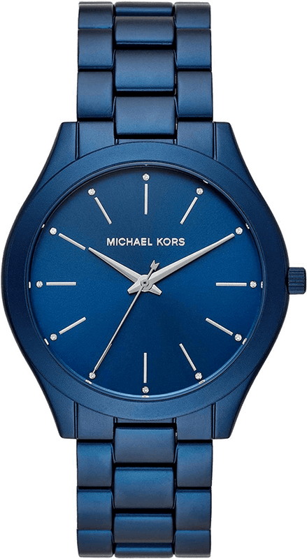 Michael Kors Slim Runway Quartz Blue Dial Blue Steel Strap Watch For Women - MK4503