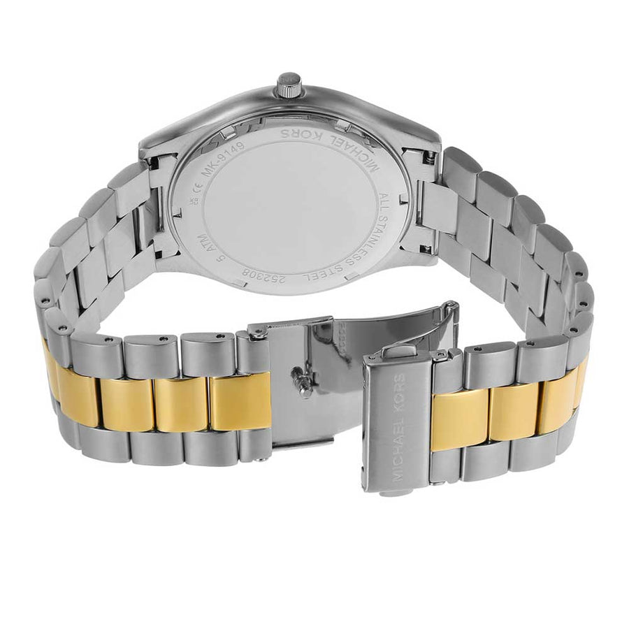 Michael Kors Slim Runway Quartz Green Dial Two Tone Steel Strap Watch for Women - MK9149