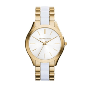 Michael Kors Slim Runway Quartz White Dial Two Tone Steel Strap Watch For Women - MK4295