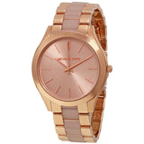 Michael Kors Slim Runway Rose Gold Dial Two Tone Steel Strap Watch for Women - MK4294