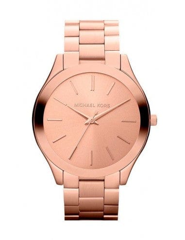 Michael Kors Slim Runway Rose Gold Dial Rose Gold Steel Strap Watch for Women - MK3197