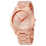 Michael Kors Slim Runway Rose Gold Dial Rose Gold Steel Strap Watch for Women - MK3591