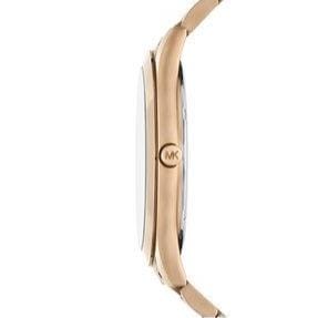 Michael Kors Slim Runway Three-Hand Gold Dial Gold Steel Strap Watch for Women - MK9122