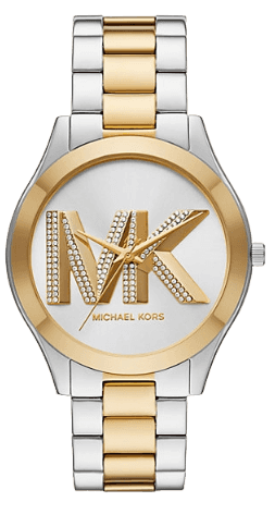 Michael Kors Slim Runway Three Hand Silver Dial Two Tone Steel Strap Watch For Women - MK4735
