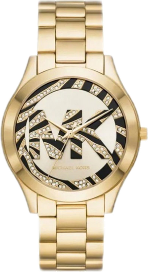 Michael Kors Runway Gold Dial Gold Steel Strap Watch For Women - MK4561