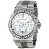 Michael Kors Dylan Glitz Chronograph White Dial Silver Steel Strap Watch For Women - MK5411