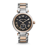 Michael Kors Skylar Black Dial Two Tone Steel Strap Watch for Women - MK5957