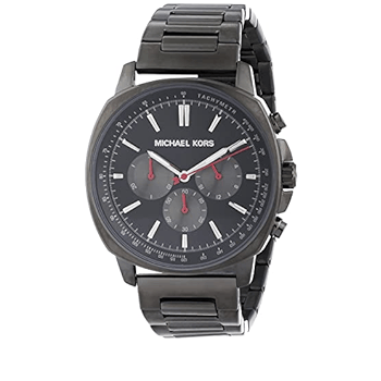 Michael Kors Sullivan Chronograph Black Dial Grey Steel Strap Watch For Men - MK8970