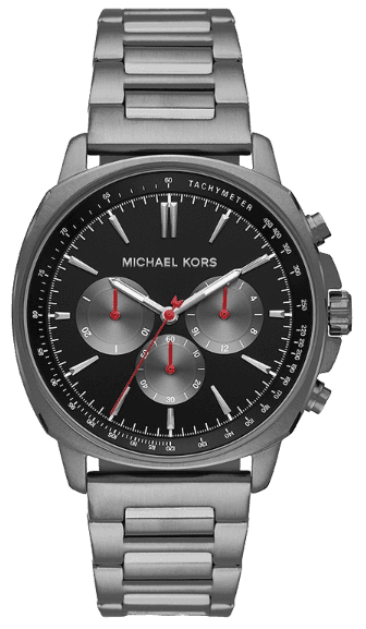 Michael Kors Sullivan Chronograph Black Dial Grey Steel Strap Watch For Men - MK8970