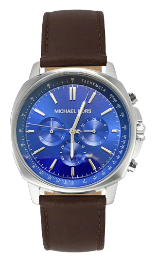 Michael Kors Sullivan Quartz Blue Dial Brown Leather Strap Watch For Men - MK8996