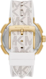 Michael Kors Sydney Quartz White Dial White Leather Strap Watch For Women - MK7221