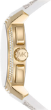 Michael Kors Sydney Quartz White Dial White Leather Strap Watch For Women - MK7221