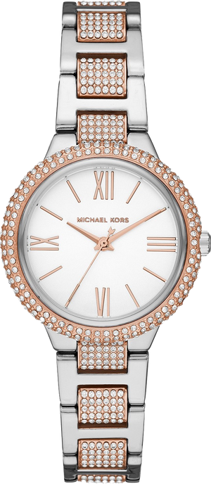 Michael Kors Taryn Quartz White Dial Two Tone Steel Strap Watch For Women - MK4461