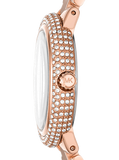 Michael Kors Taryn Quartz White Dial Rose Gold Steel Strap Watch For Women - MK4460