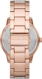 Michael Kors Tibby Chronograph White Dial Rose Gold Steel Strap Watch For Men - MK7293