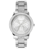 Michael Kors Tibby Chronograph Silver Dial Silver Steel Strap Watch For Women - MK7294