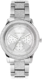 Michael Kors Tibby Chronograph Silver Dial Silver Steel Strap Watch For Women - MK7294