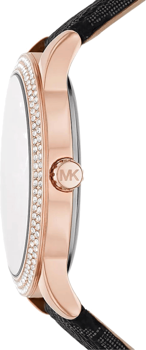 Michael Kors Tibby Multifunction Black Dial Black Leather Strap Watch For Women - MK6968