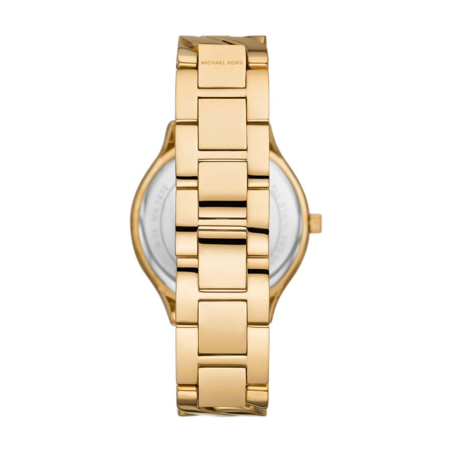 Michael Kors Tibby Multifunction Gold Dial Gold Steel Strap Watch For Women - MK7292