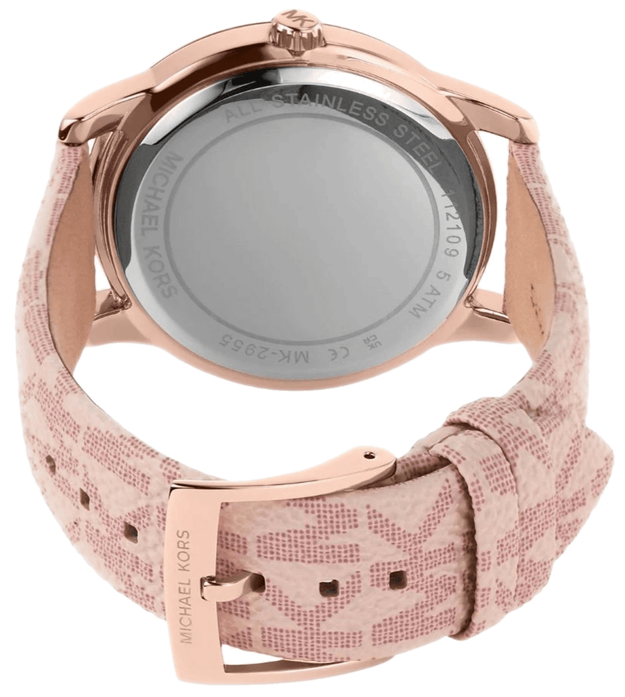 Michael Kors Tibby Multifunction Rose Gold Dial Pink Leather Strap Watch For Women - MK2955