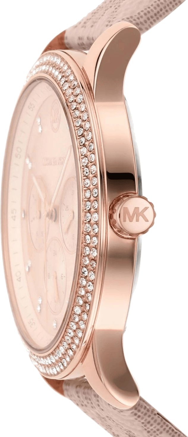 Michael Kors Tibby Multifunction Rose Gold Dial Pink Leather Strap Watch For Women - MK2955